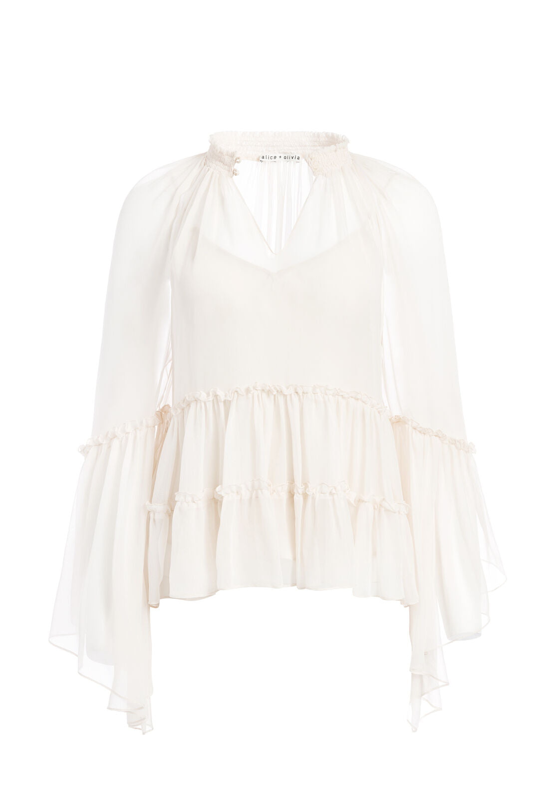LANITA ANGEL SLEEVE RUFFLE BLOUSE-ALICE + OLIVIA