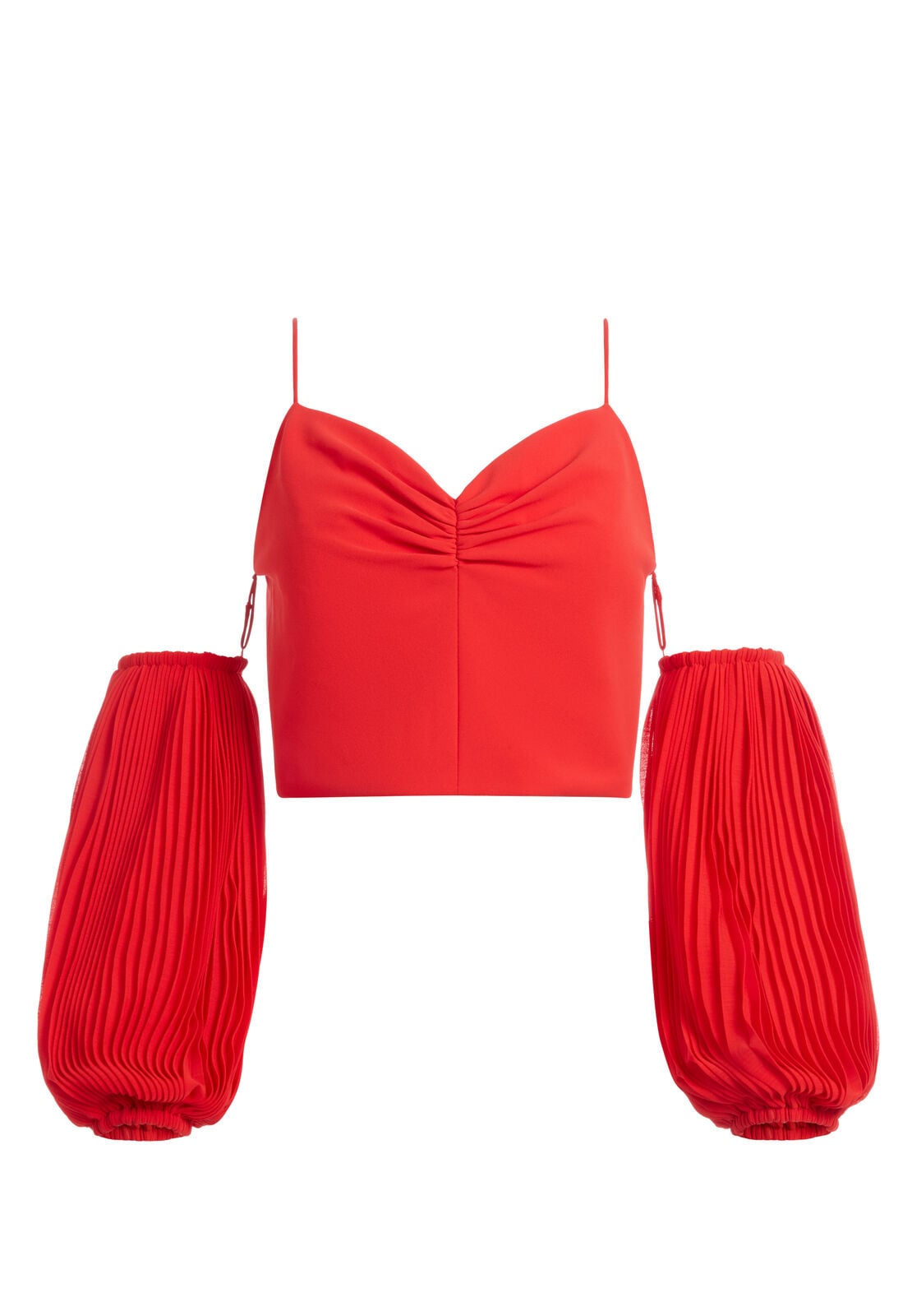 KAMILA OFF THE SHOULDER CROP TOP-BRIGHT POPPY-ALICE + OLIVIA