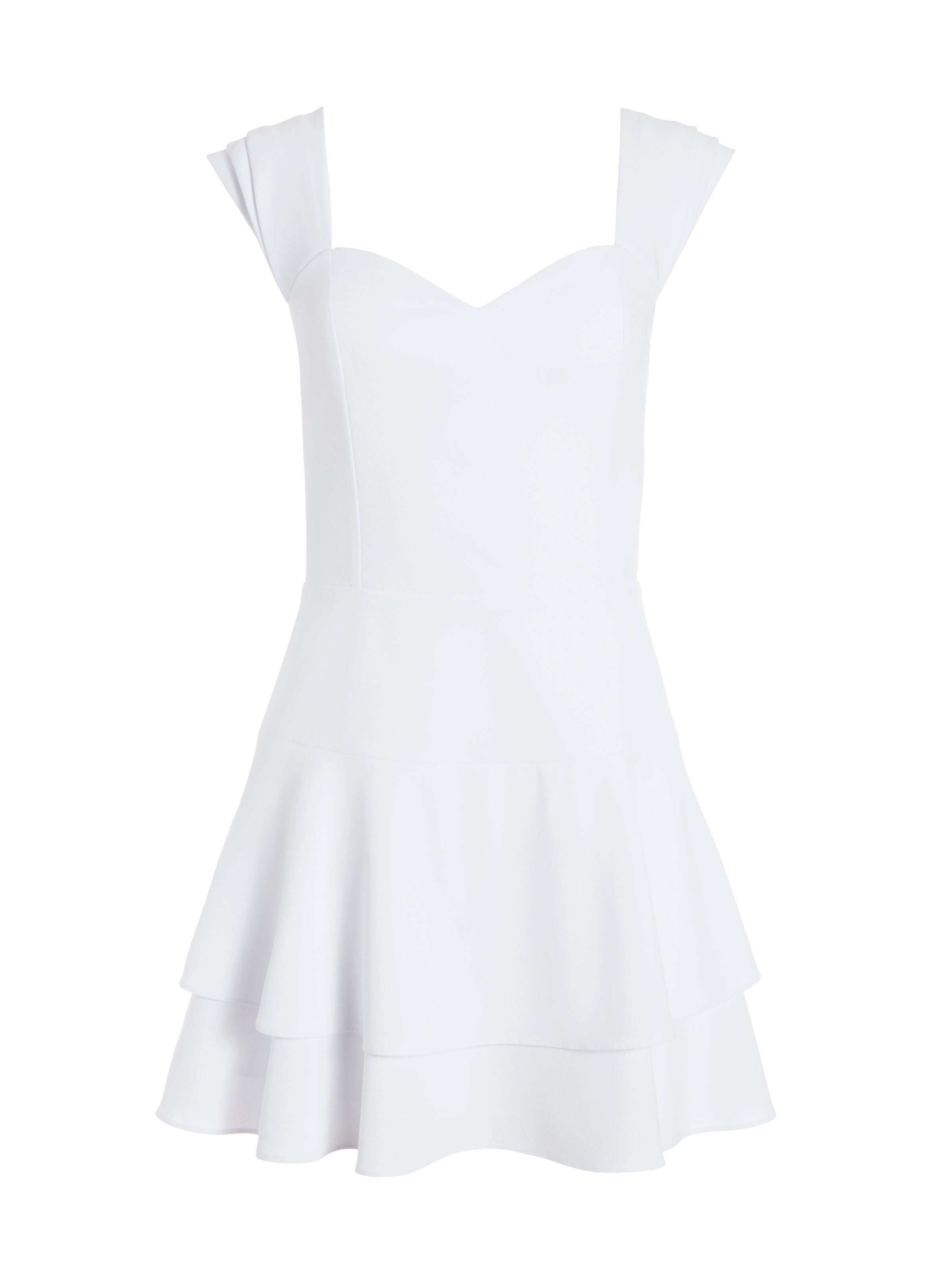 BRINDA RUFFLE MINI DRESS-White-ALICE + OLIVIA