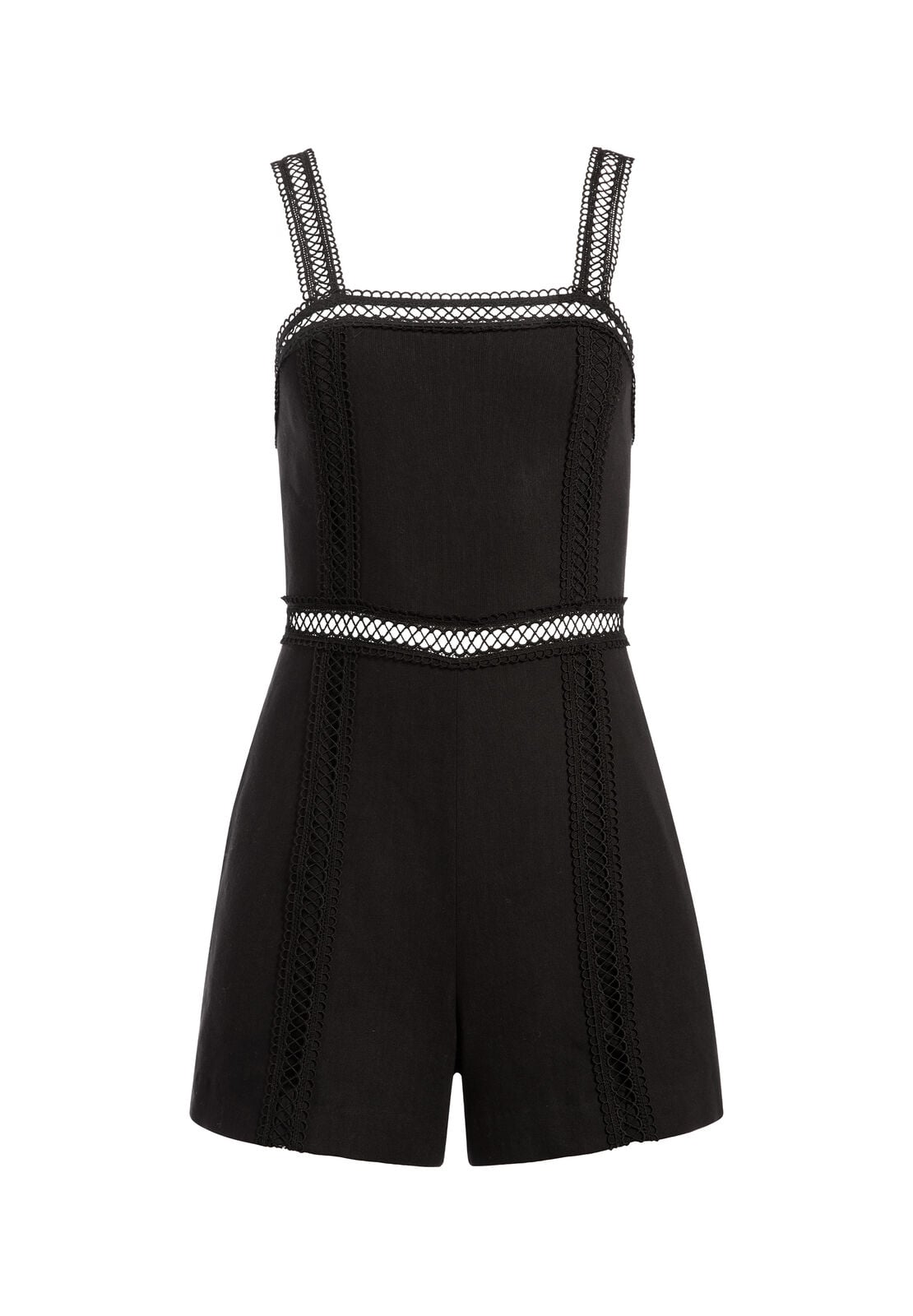 GLENDA SQUARE NECK ROMPER-ALICE + OLIVIA