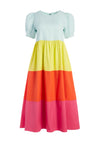 LINNIE PUFF SLEEVE MIDI DRESS-MULTI-ALICE + OLIVIA