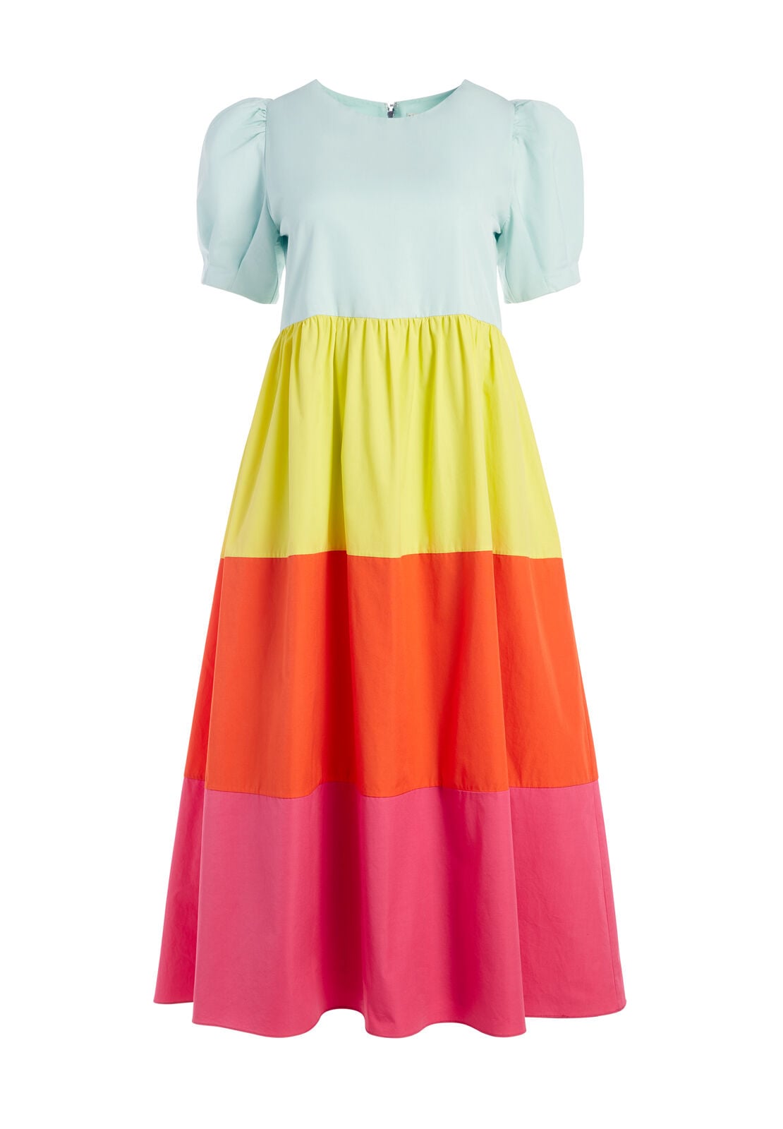 LINNIE PUFF SLEEVE MIDI DRESS-MULTI-ALICE + OLIVIA