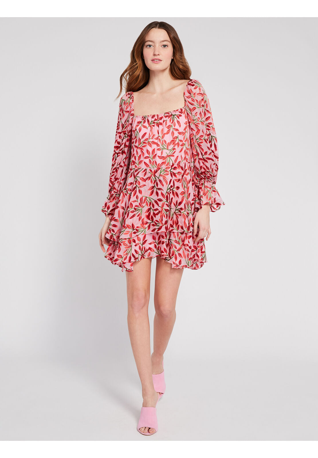 DEBRA FLORAL TUNIC MINI DRESS-ALICE + OLIVIA
