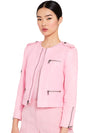 CAM LTHR EXPSD ZIPPER BKR JKT-ALICE + OLIVIA