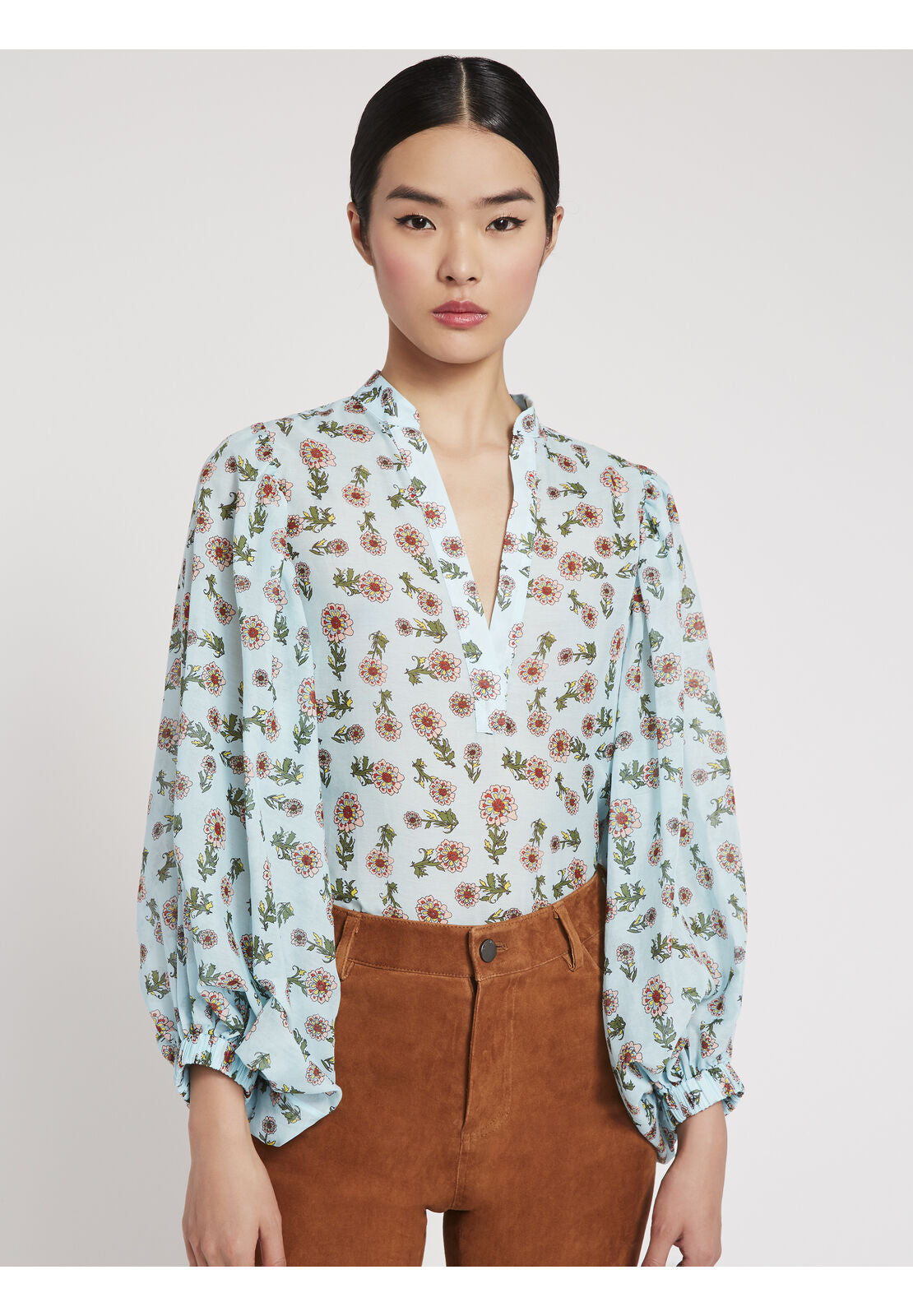 CASEY FLORAL WIDE SLEEVE BLOUSE-ALICE + OLIVIA