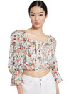 DEB FLORAL BLOUSON SLEEVE BLOUSE-BLUE BELL SOFT WHITE-ALICE + OLIVIA