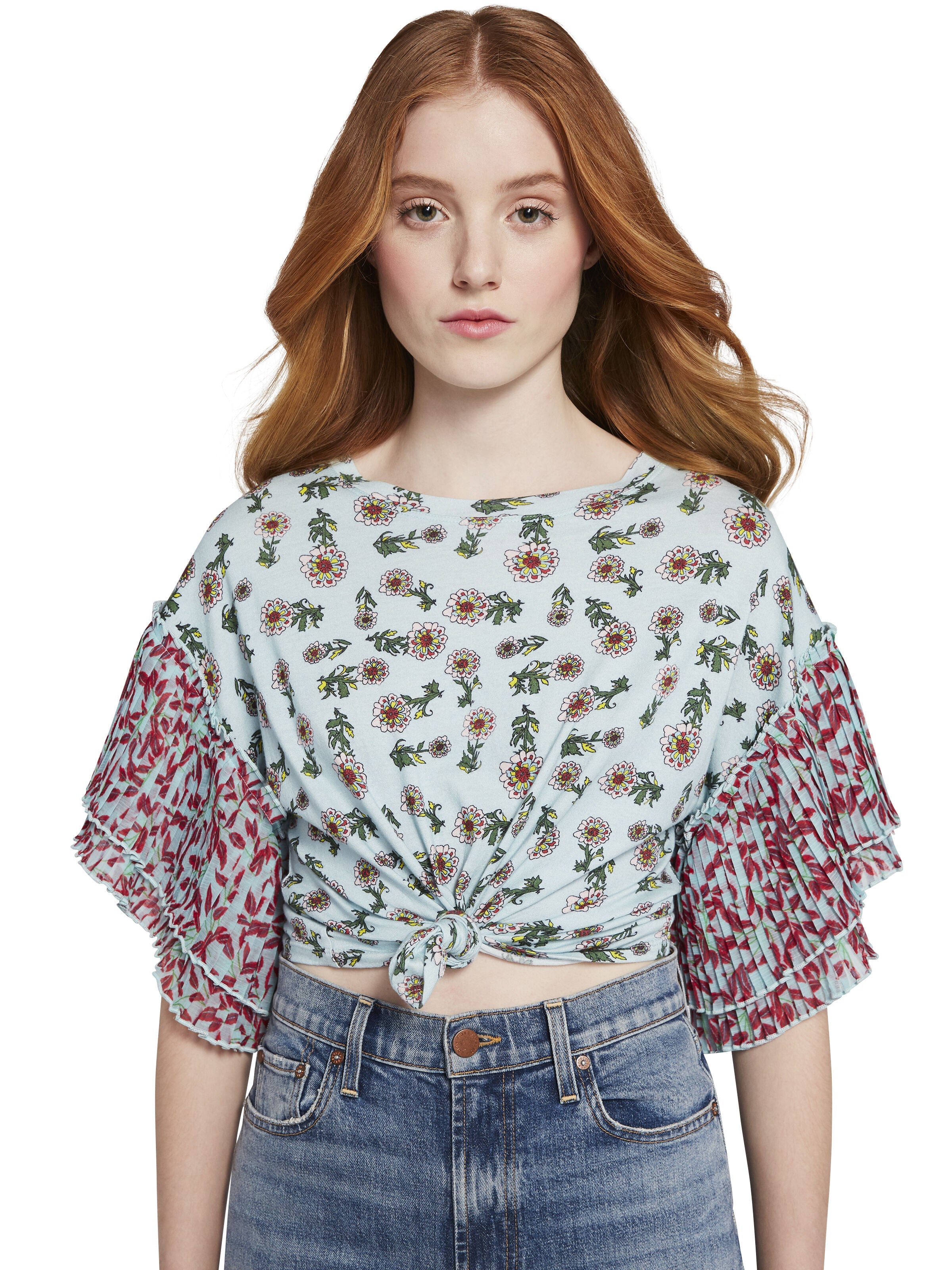 NANCI FLORAL PRINT TEE-ALICE + OLIVIA