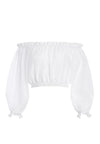 OLGA OFF THE SHOULDER CROP TOP-White-ALICE + OLIVIA
