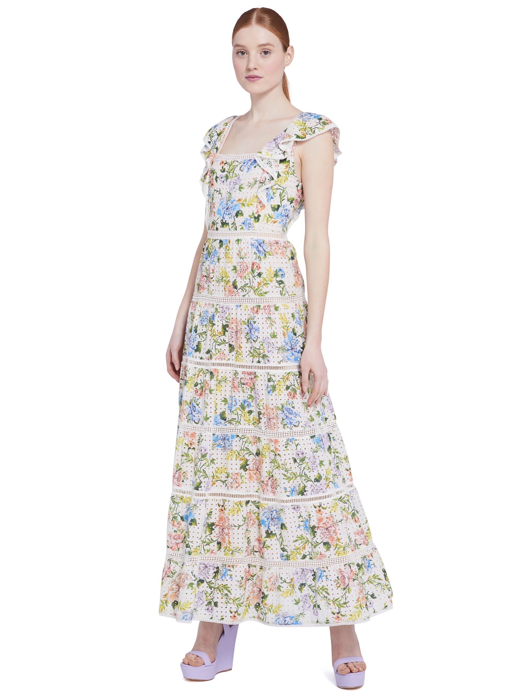 ILANA FLORAL RUFFLE MAXI DRESS-ALICE + OLIVIA
