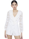 TESHA SMOCKED RUFFLE ROMPER-ALICE + OLIVIA