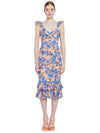JADE FLORAL RUFFLE MIDI DRESS-ALICE + OLIVIA