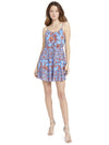 CHEYLA DRAWSTRING MINI DRESS-SKETCH FLORAL LG PRDS/DP CORAL-ALICE + OLIVIA