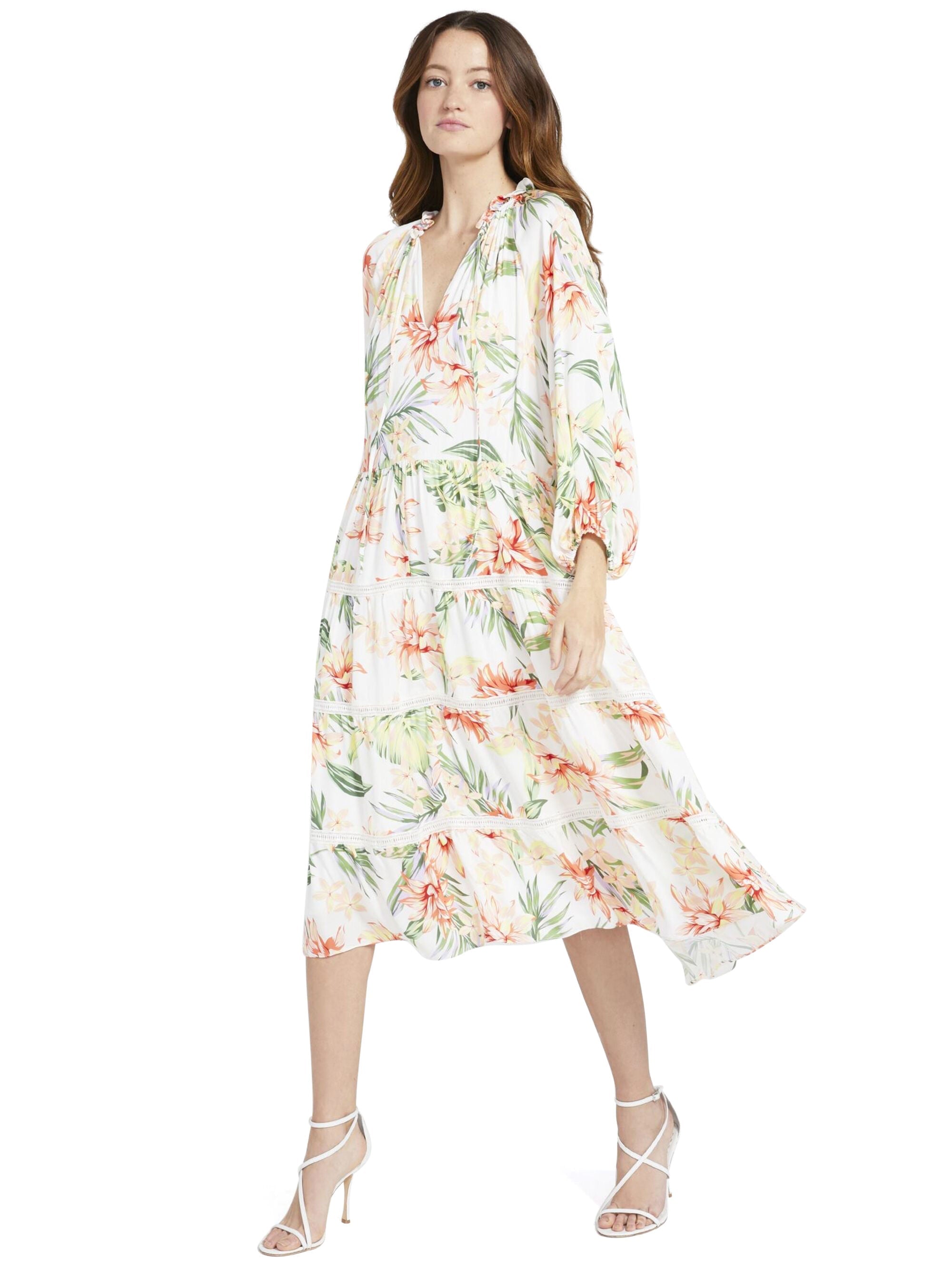 LAYLA FLORAL MIDI DRESS-ALICE + OLIVIA