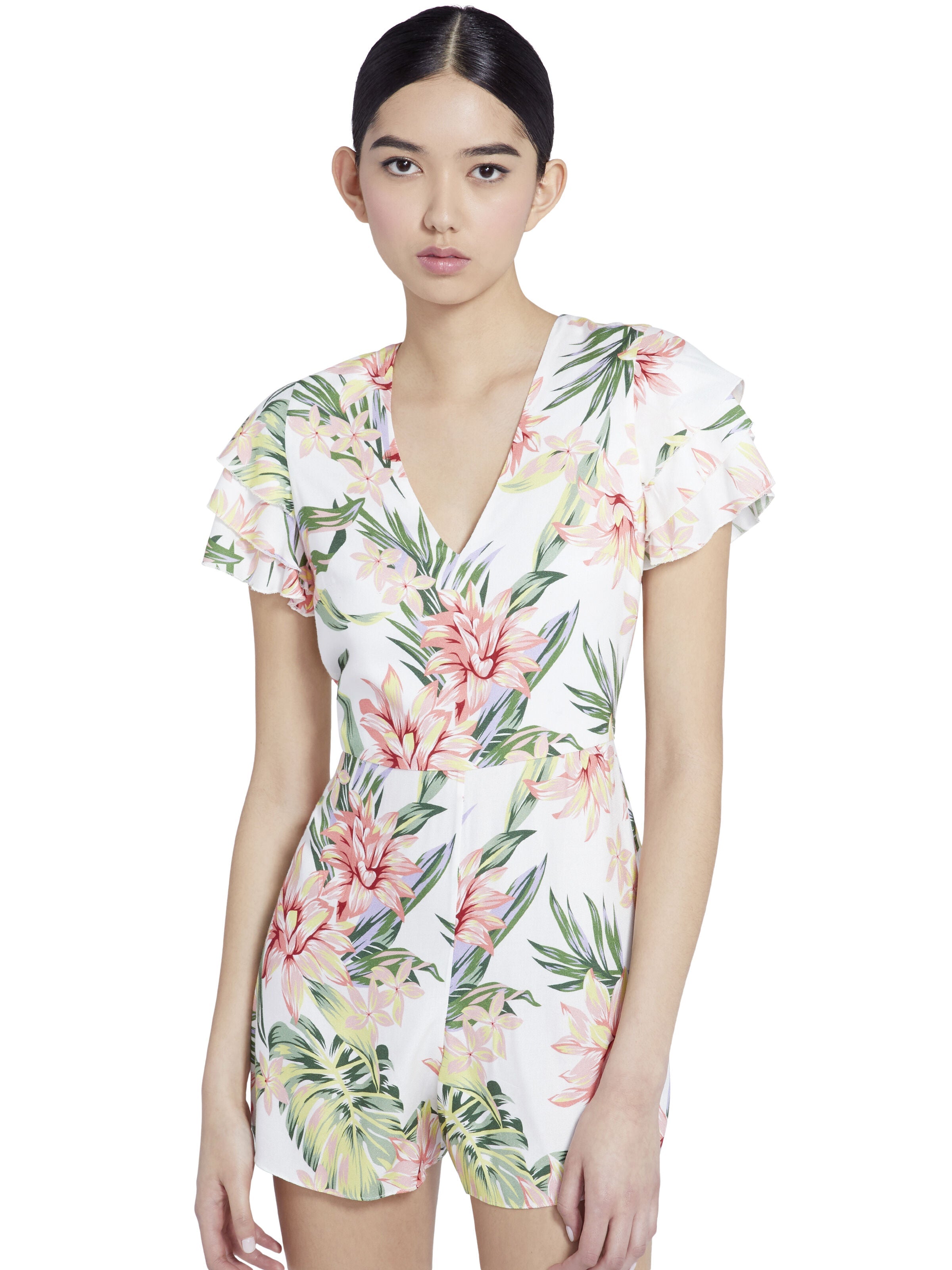 MACALL FLORAL RUFFLE ROMPER