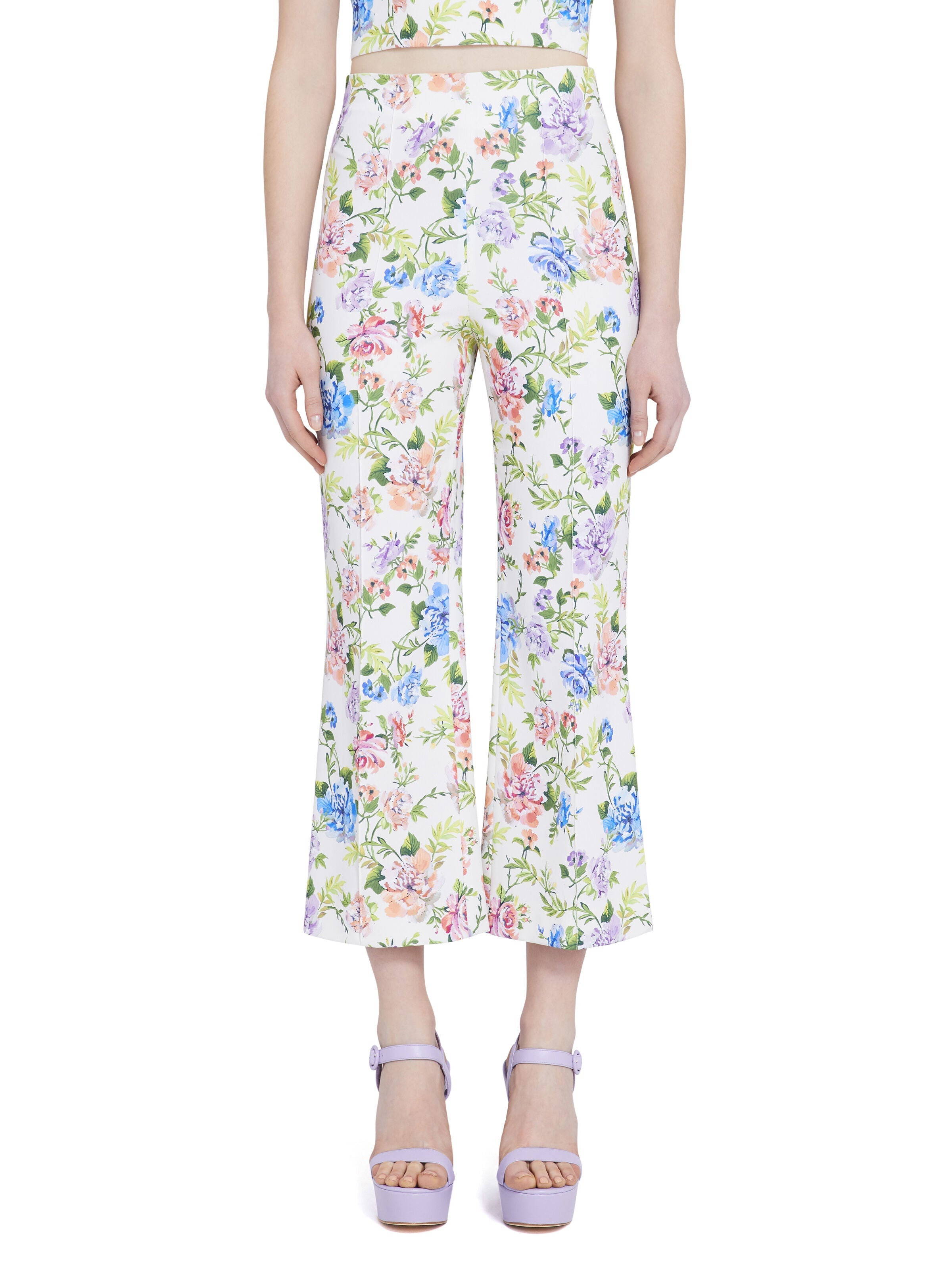 LORINDA FLORAL HIGH WAISTED PANT-GARDENIA-ALICE + OLIVIA