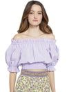 CAPRINA OFF THE SHOULDER CROP TOP-LAVENDER-ALICE + OLIVIA