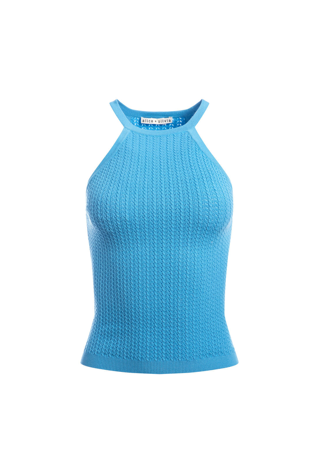 HIEDI FITTED HALTER TOP-ALICE + OLIVIA