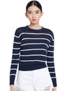 JEANE STRIPED PULLOVER-SAPPHIRE/OPTIC WHT-ALICE + OLIVIA