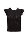 LAMARA RUFFLE SLEEVE CREW NECK TOP-ALICE + OLIVIA