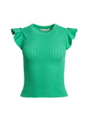 LAMARA RUFFLE SLEEVE CREW NECK TOP-ALICE + OLIVIA
