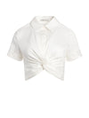 PHEBE KNOT FRONT CROP TOP-ALICE + OLIVIA