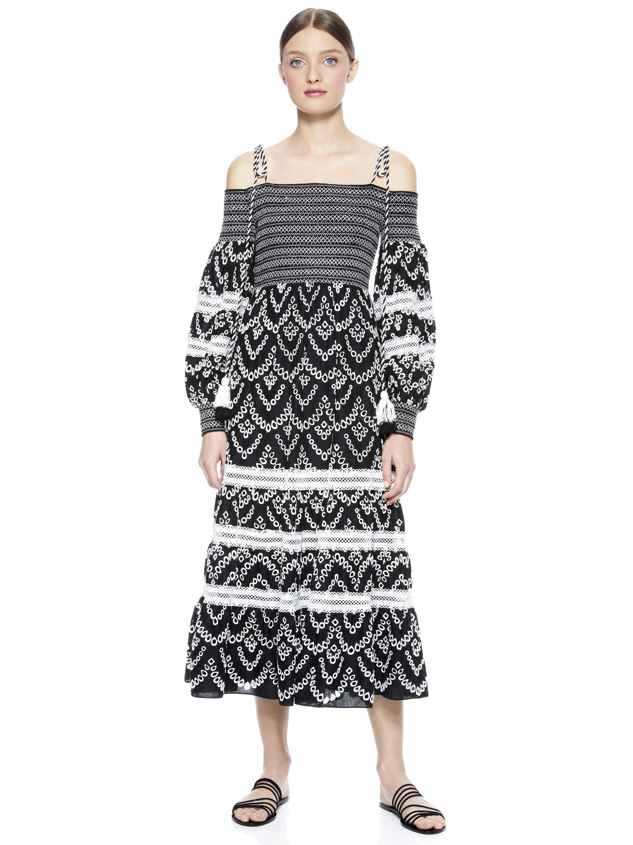 CATIA OFF THE SHOULDER MIDI DRESS-ALICE + OLIVIA