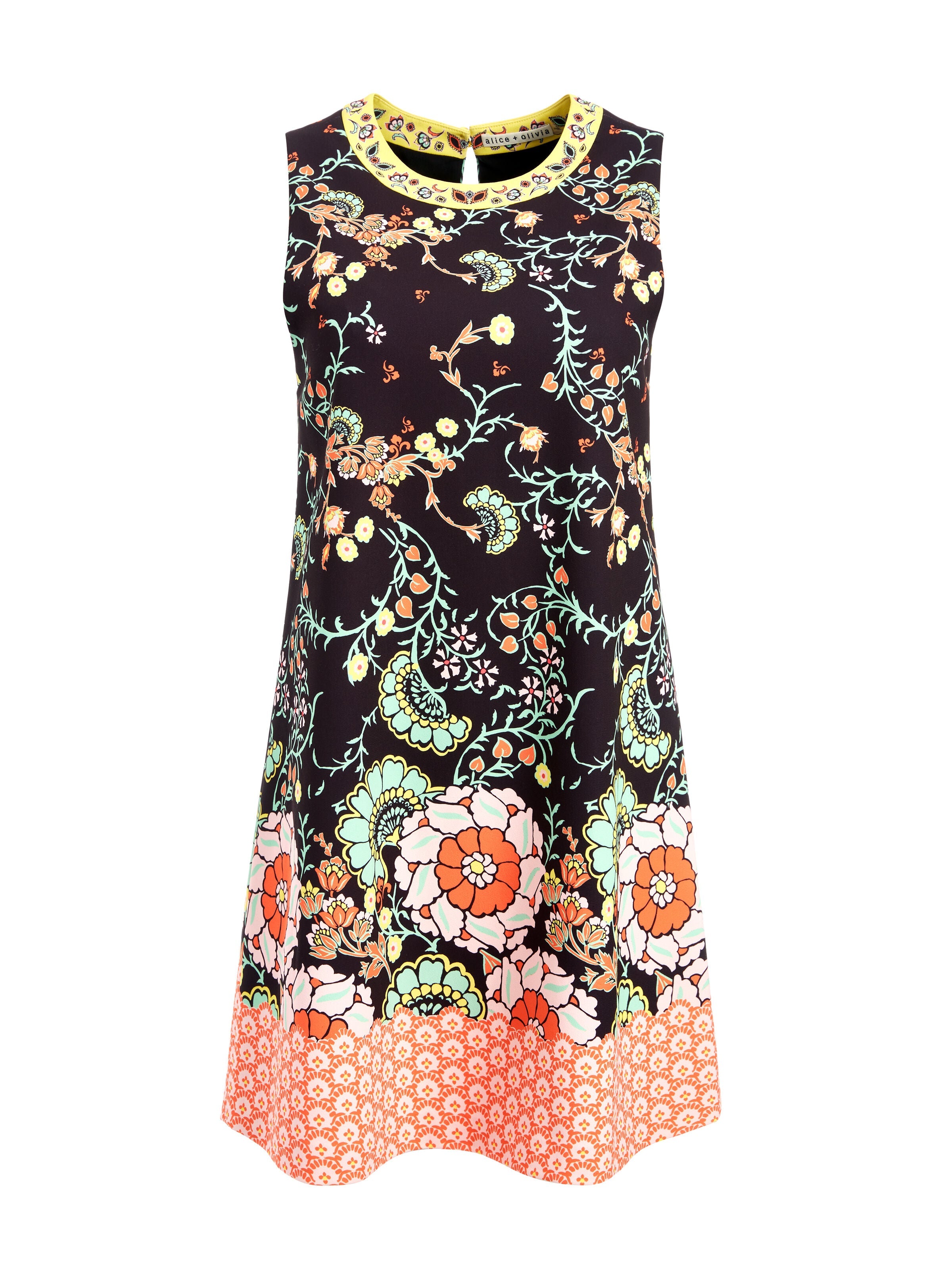 KEATON CREW NECK MINI SHIFT DRESS-ALICE + OLIVIA
