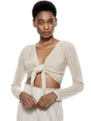 FERGIE TIE FRONT CROPPED CARDIGAN-ALICE + OLIVIA