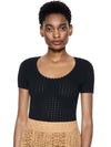 CIARA SCOOP NECK CROPPED SWEATER-Black-ALICE + OLIVIA