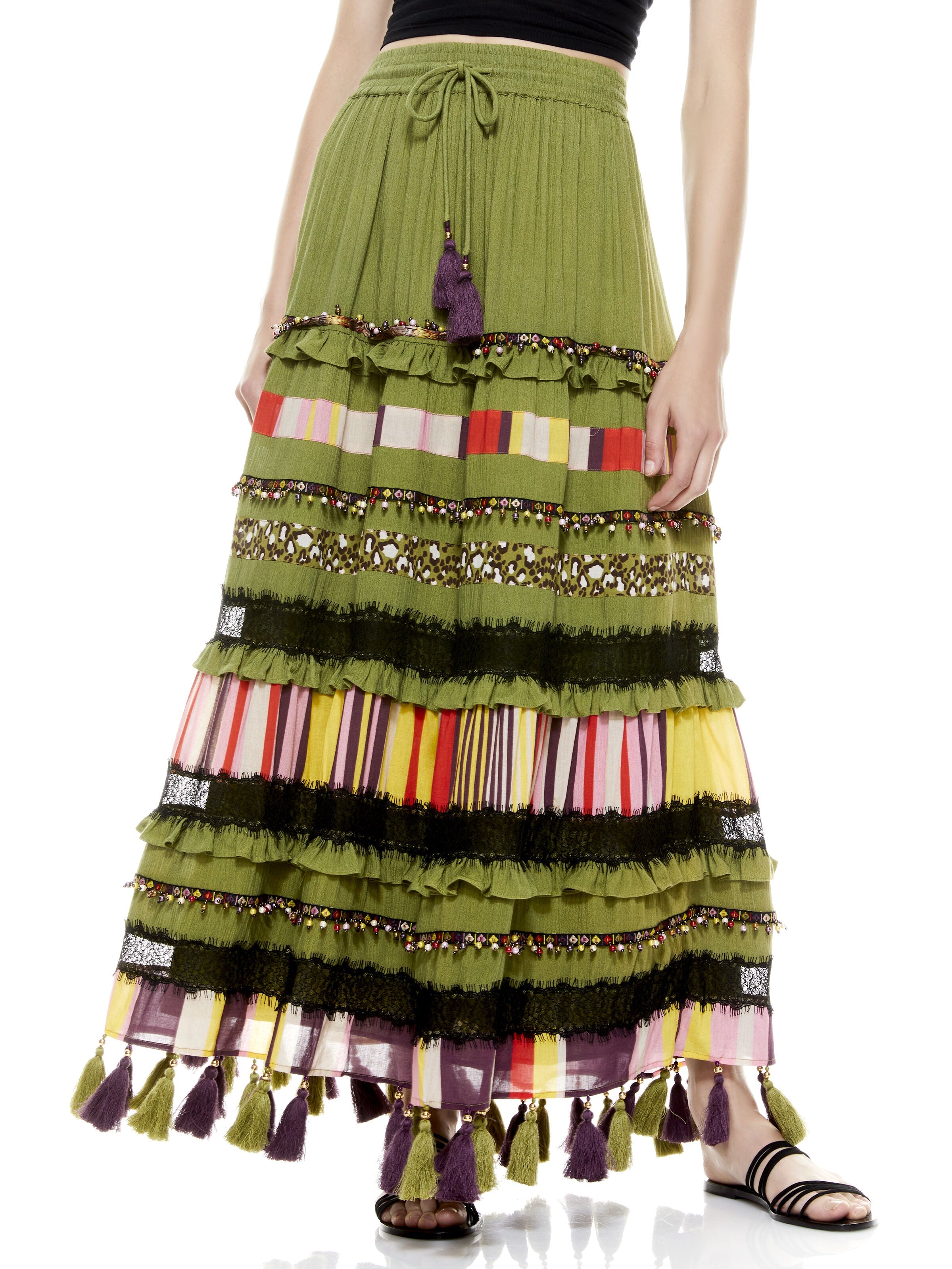 JUDITH EMBELLISHED MAXI SKIRT-ALICE + OLIVIA