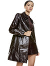 LOGAN CROC LEATHER COAT-ALICE + OLIVIA