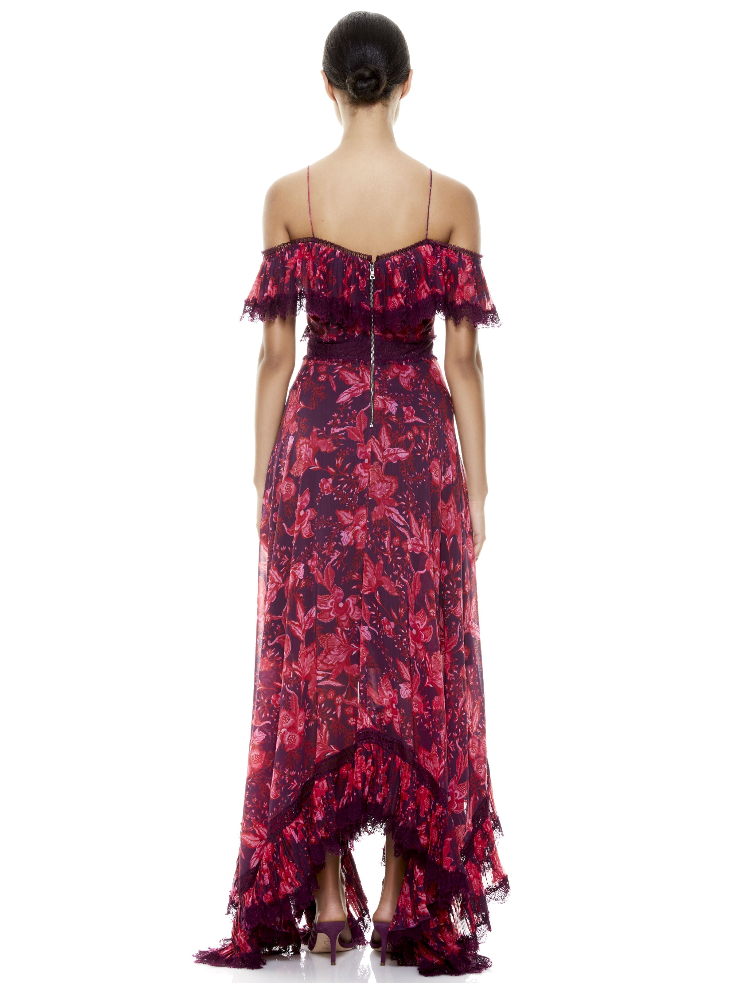 HARPER COLD SHOULDER MAXI DRESS-ALLURE FLORAL BOYSENBERRY-ALICE + OLIVIA