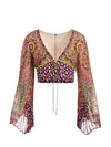 CHELSEA PLEATED SLEEVE CROP BLOUSE-ALICE + OLIVIA
