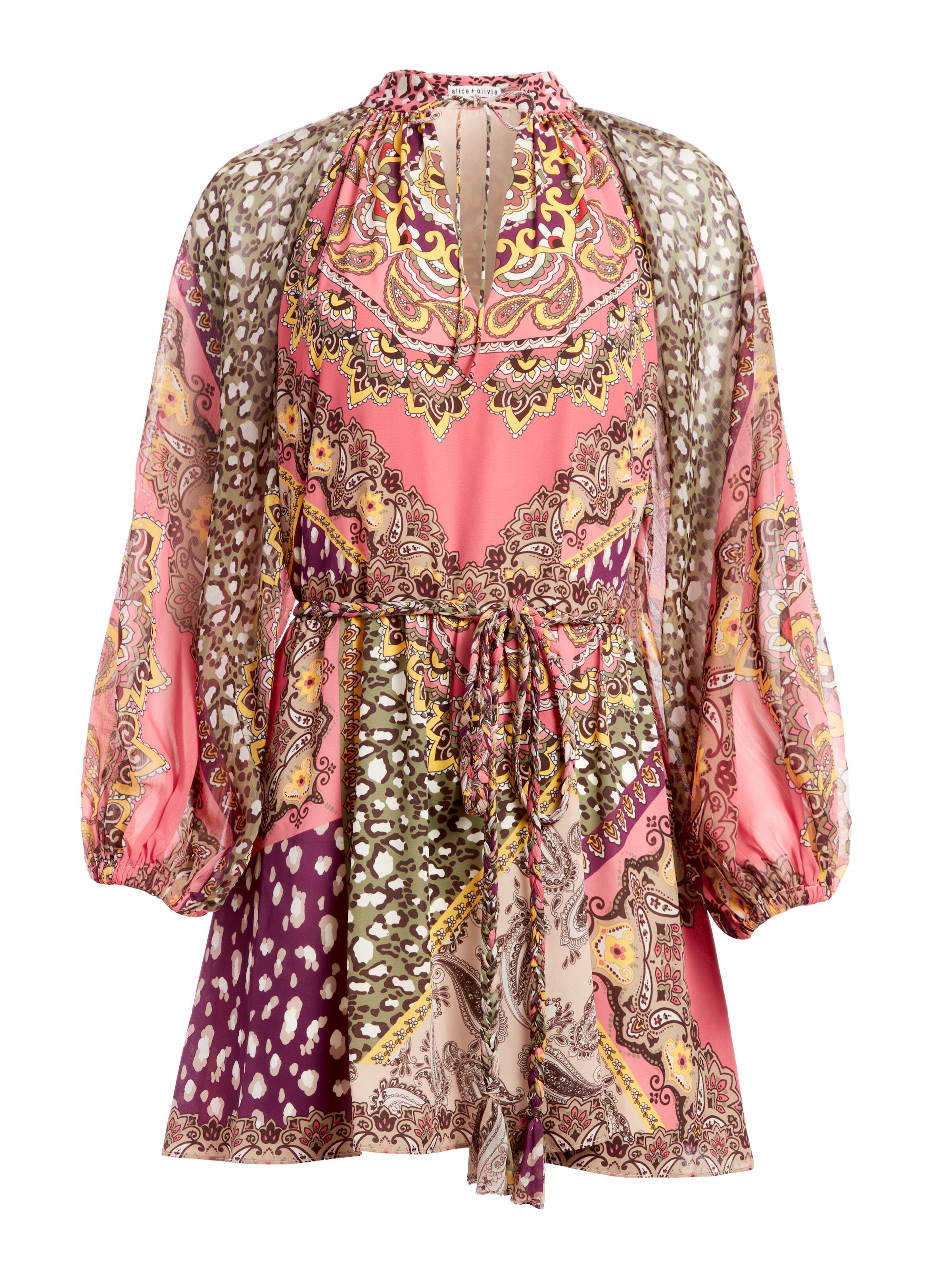 LILIAN PAISLEY MINI DRESS-DESIRE MULTI/COMBO-ALICE + OLIVIA
