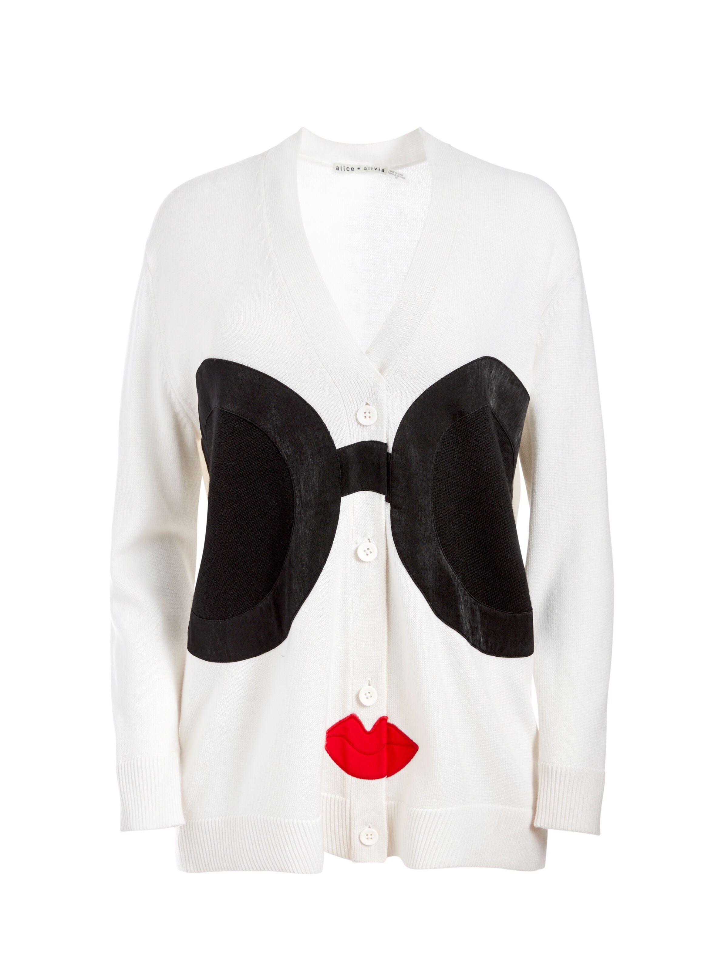 BRADFORD STACE FACE GRANDPA CARDIGAN-SOFT WHITE/MULTI-ALICE + OLIVIA