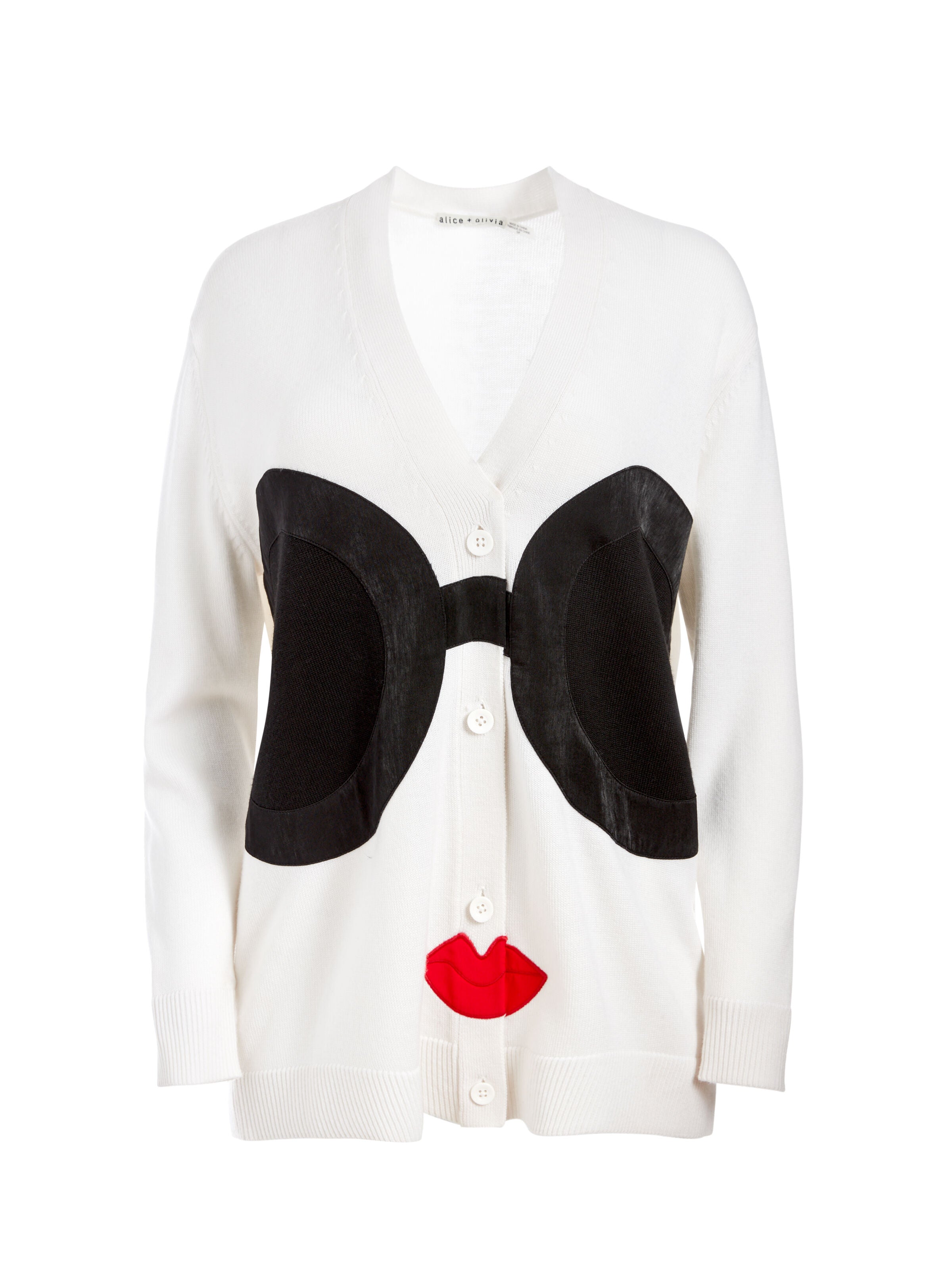 BRADFORD STACE FACE GRANDPA CARDIGAN-SOFT WHITE/MULTI-ALICE + OLIVIA