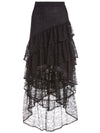 ONIE ASYMMETRICAL LACE SKIRT-Black-ALICE + OLIVIA