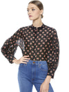 PAULITA FLORAL BLOUSE-HEIRLOOM SM BLACK-ALICE + OLIVIA