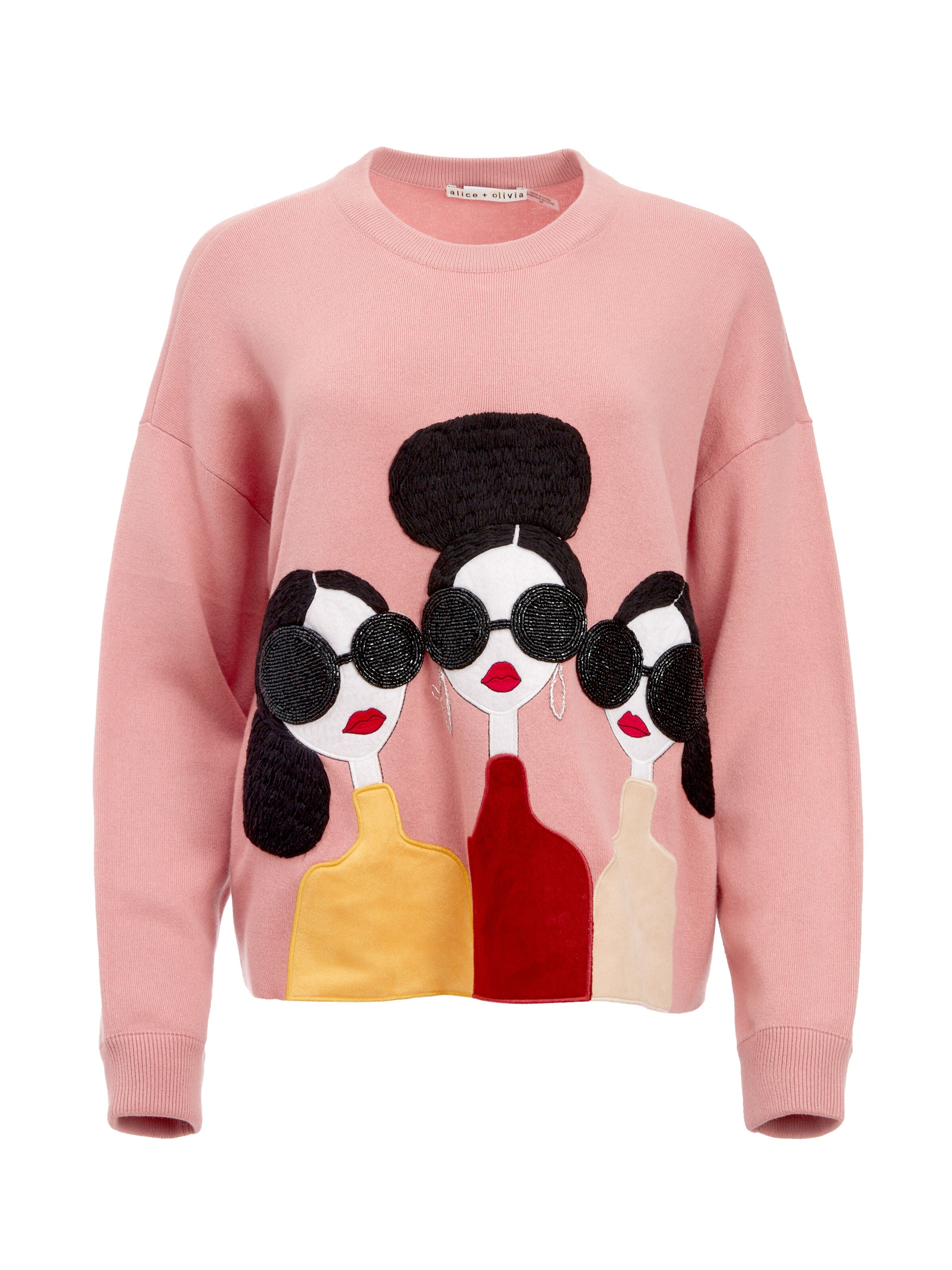 NYLA STACE FACE PULLOVER-ROSE/MULTI-ALICE + OLIVIA