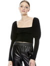 EVALEE PUFF SLEEVE CROPPED SWEATER-ALICE + OLIVIA