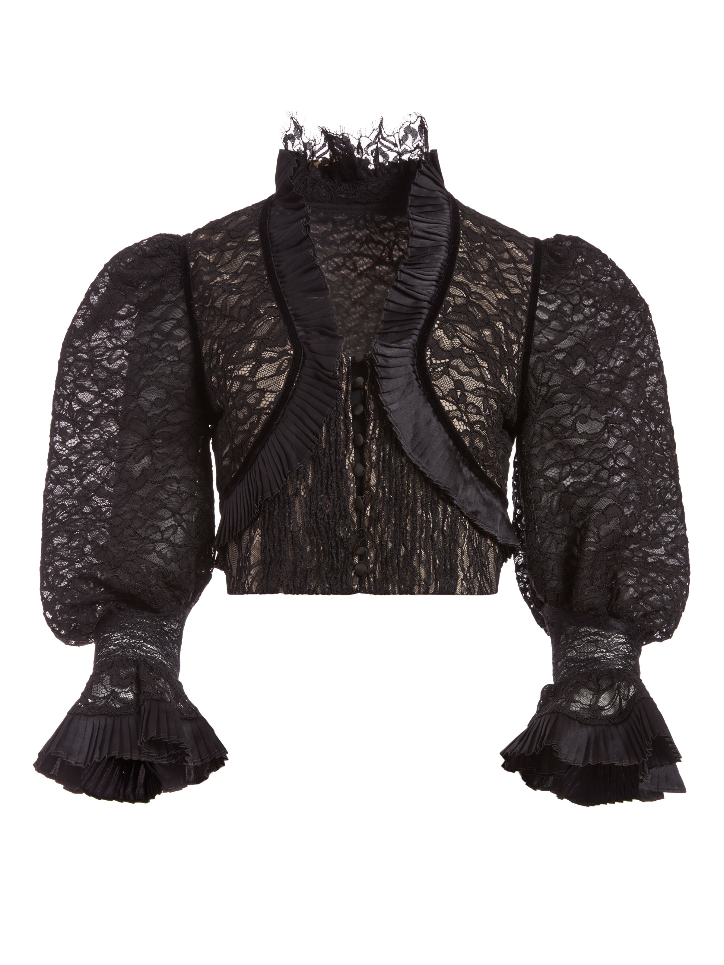 KINGSTON CROPPED LACE BLOUSE-ALICE + OLIVIA