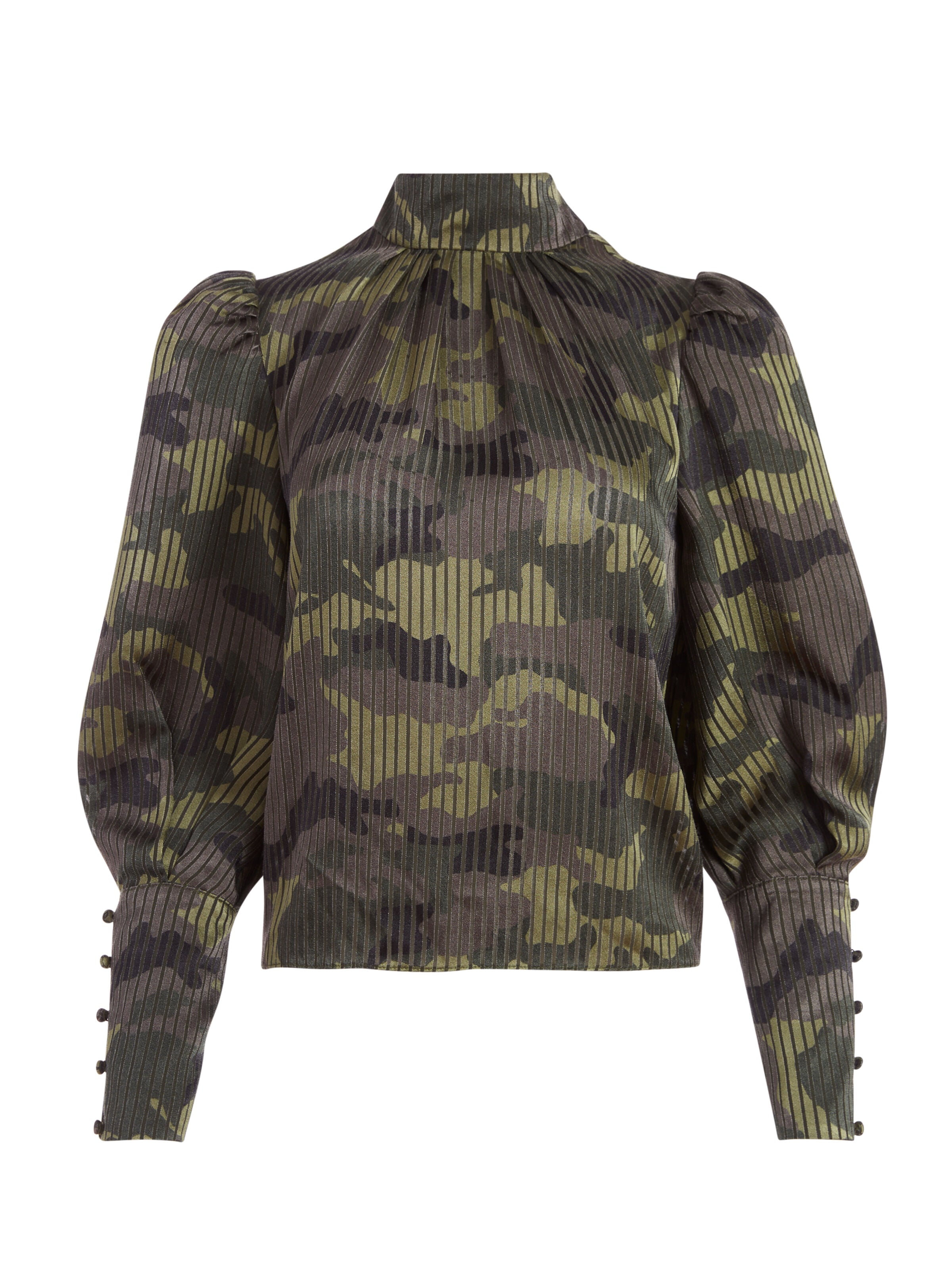 WINSLET CUFF SLEEVE CAMO BLOUSE