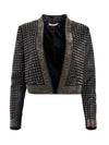 HARVEY STUDDED LEATHER OPEN JACKET-BLACK/LIGHT GOLD-ALICE + OLIVIA