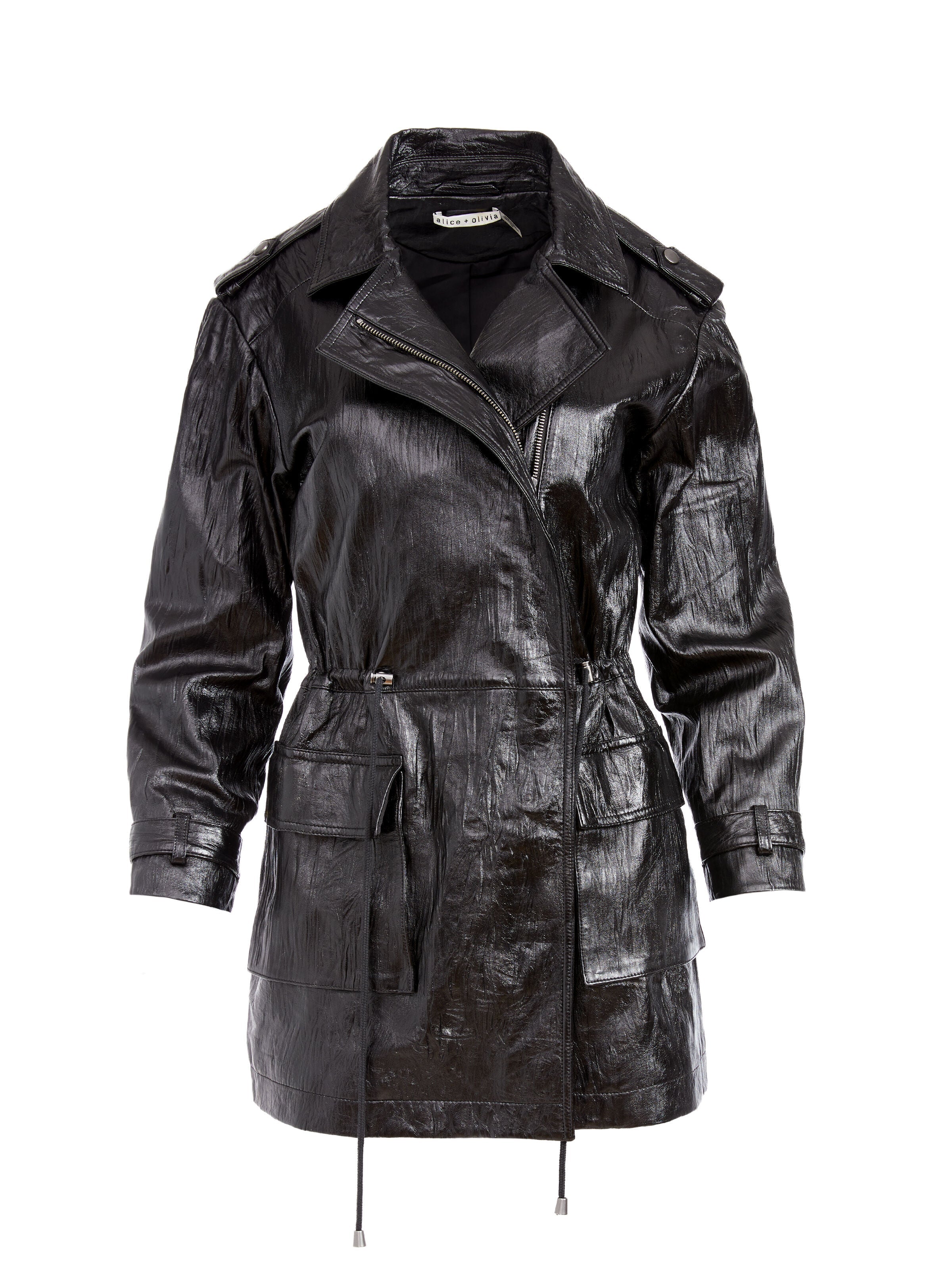 LOU LEATHER PARKA-Black-ALICE + OLIVIA