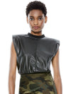 KENDRICK VEGAN LEATHER TOP-ALICE + OLIVIA
