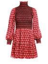 ELVIRA SMOCKED MOCK NECK MINI DRESS-ALICE + OLIVIA