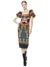 LEXIA PUFF SLEEVE MIDI DRESS-ALICE + OLIVIA