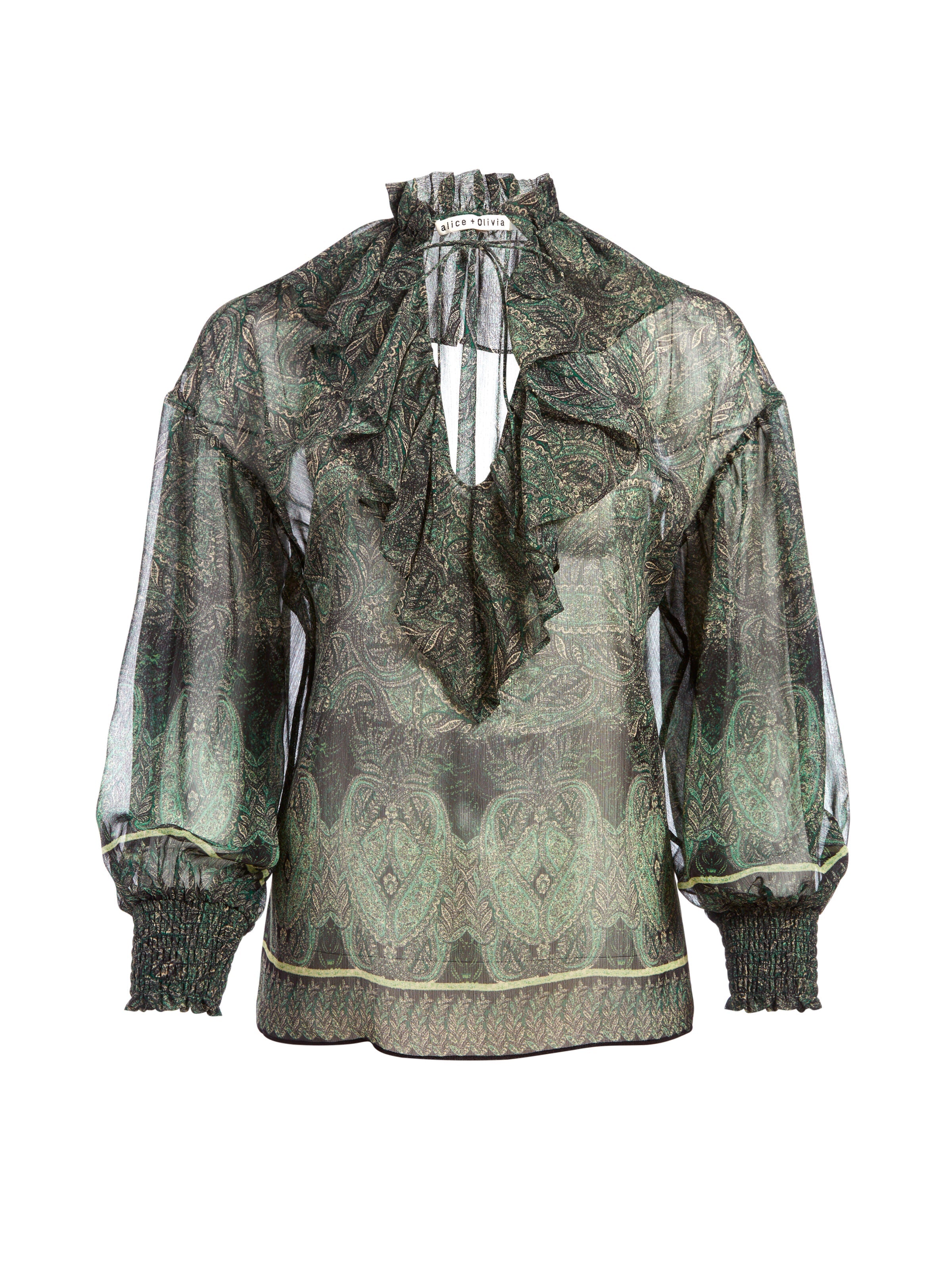 JULIUS RUFFLE NECK TOP-BOHEMIA MULTI-ALICE + OLIVIA