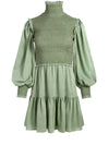 ELVIRA SMOCKED MOCK NECK MINI DRESS-ALICE + OLIVIA