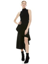 ANGELIA RUFFLE MIDI DRESS-Black-ALICE + OLIVIA